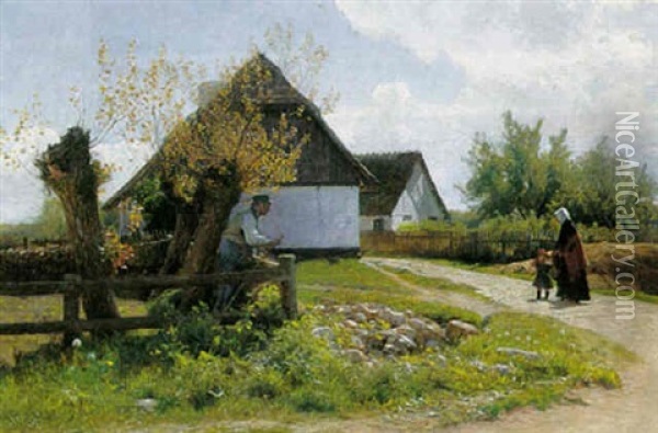 Forar, Sondagformiddag Oil Painting - Hans Ole Brasen