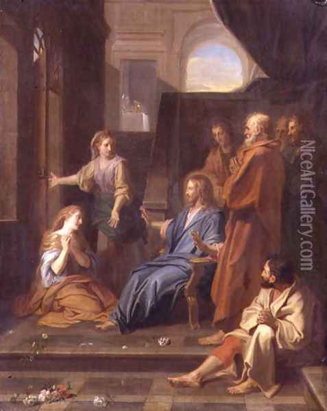 Christ in the House of Martha and Mary Oil Painting - Jean-baptiste Jouvenet