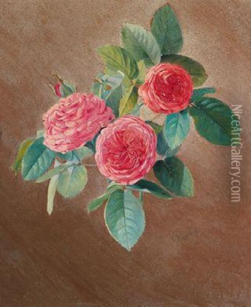 Drei Rosen Oil Painting - Ferenc Kolmosy