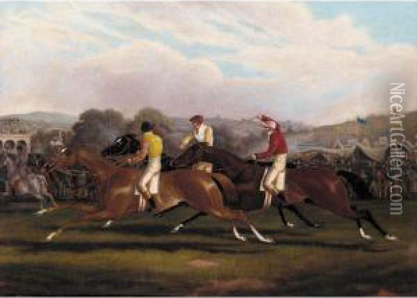 Down The Stretch Oil Painting - Alfred F. De Prades