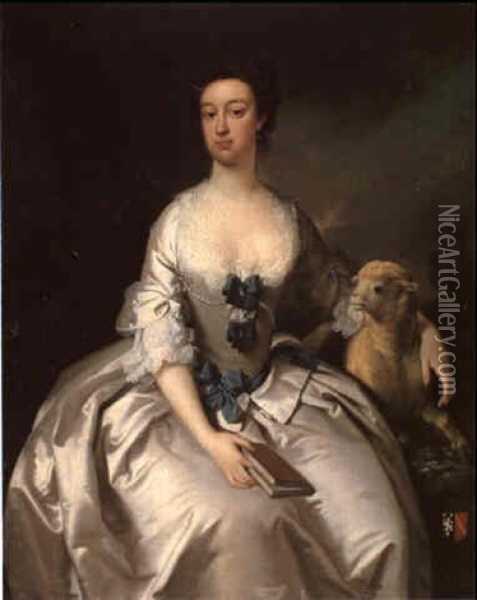 Portrait Of Mrs. Gibbon Oil Painting - Thomas Hudson