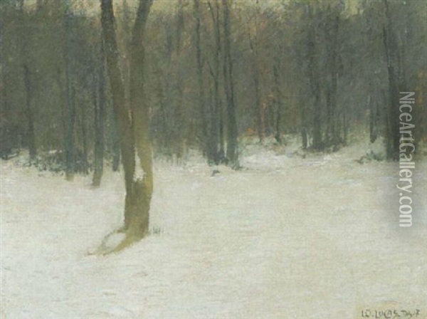 Verschneite Waldlichtung Im Abenddunst Oil Painting - Wilhelm (Willy) Lucas
