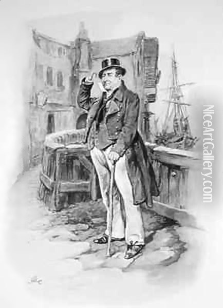 Captain Cuttle, from 'Charles Dickens A Gossip about his Life' Oil Painting - Frederick Barnard