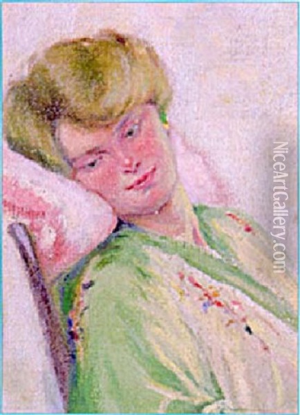 Portrait De Madame Miller Oil Painting - Richard Edward Miller