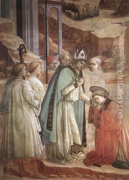 Disputation in the Synagogue (detail-1) 1452-65 Oil Painting - Fra Filippo Lippi
