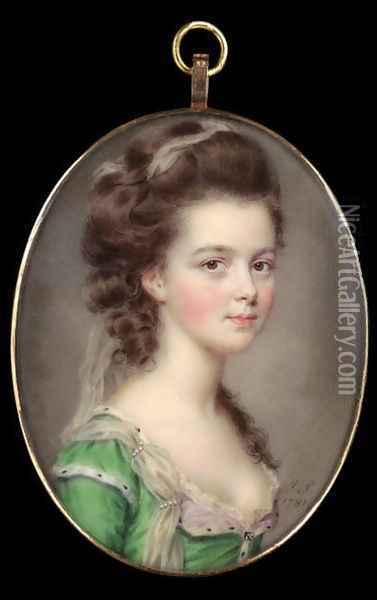 Portrait of Mrs Russell nee Cox 1781 Oil Painting - John Smart