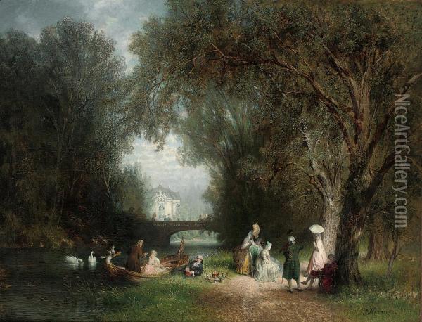 An Afternoon On The River Oil Painting - Johann Friedrich Hennings