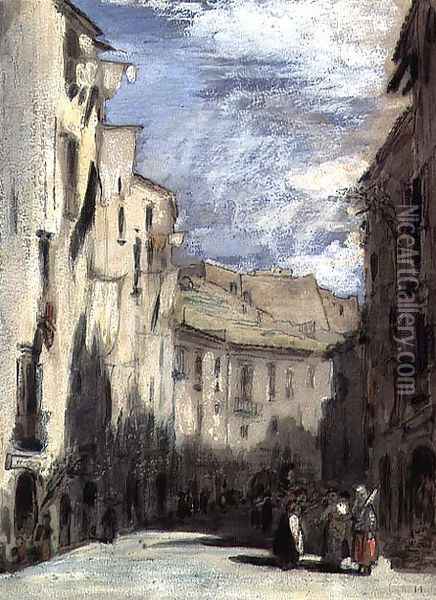 Street in Naples Oil Painting - William Collins