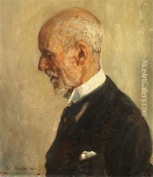 Portraet Af Maleren Johan Rohde Oil Painting - Julius Paulsen