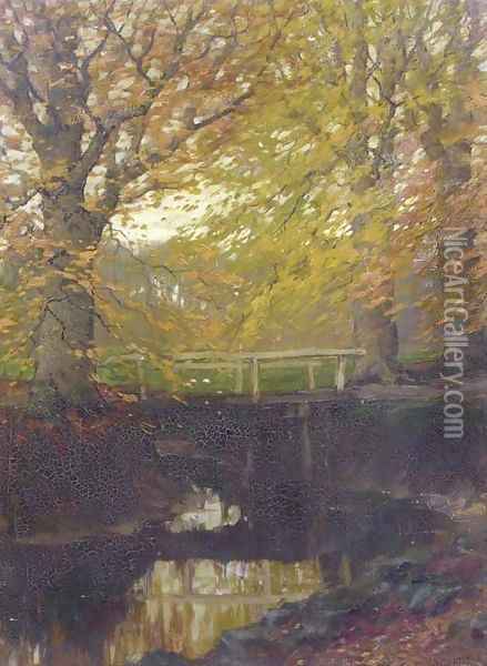 Herfstgoud beech trees in autumn Oil Painting - Arnold Marc Gorter