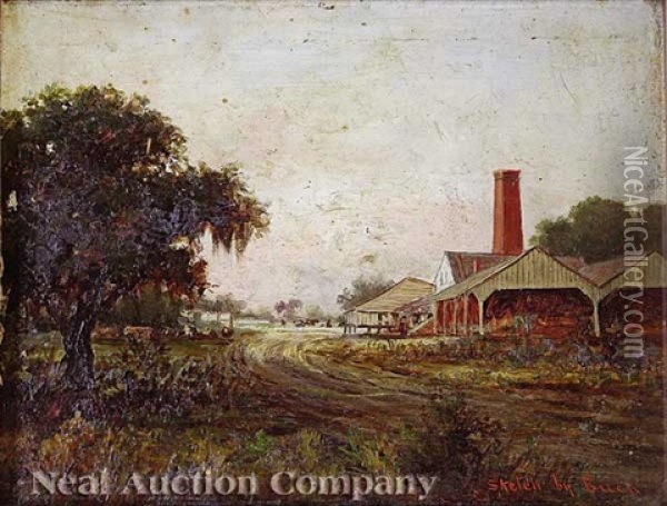 Louisiana Sugar Mill (sketch) Oil Painting - William Henry Buck