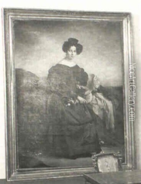 Portrait De Femme Oil Painting - Marie Adelaide (Adele) Kindt