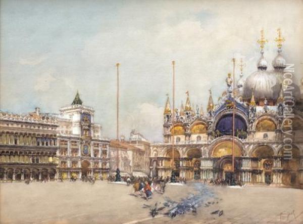 Piazza San Marco Oil Painting - Emanuele Brugnoli