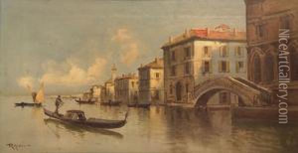 Venezia Dalla Laguna Oil Painting - Virgilio Ripari