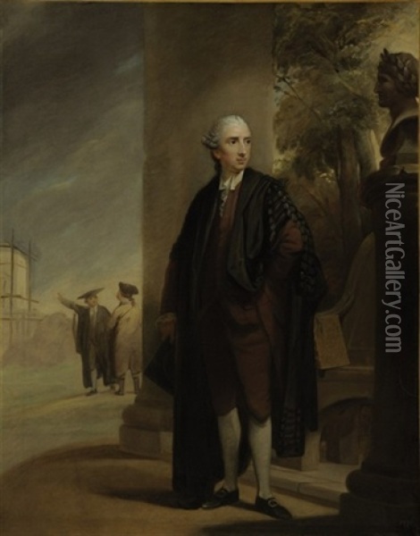 Portrait Of William Bowles Esq. Of Hale House Near Salisbury, In Graduation Robes Oil Painting - Robert Edge Pine