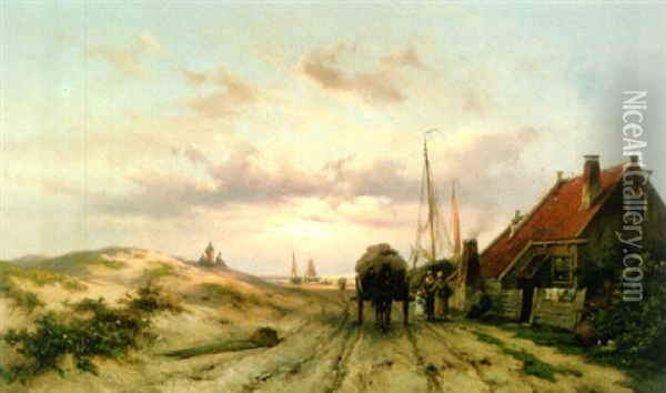 Fischerhutte In Den Dunen Oil Painting - Johannes Hermanus Barend Koekkoek