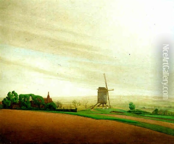 Moulin Dans Un Paysage En Flandre Oil Painting - Valerius De Saedeleer