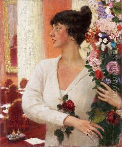 Portrait Of Mrs Beatrice Levi Oil Painting - Ilya Efimovich Efimovich Repin