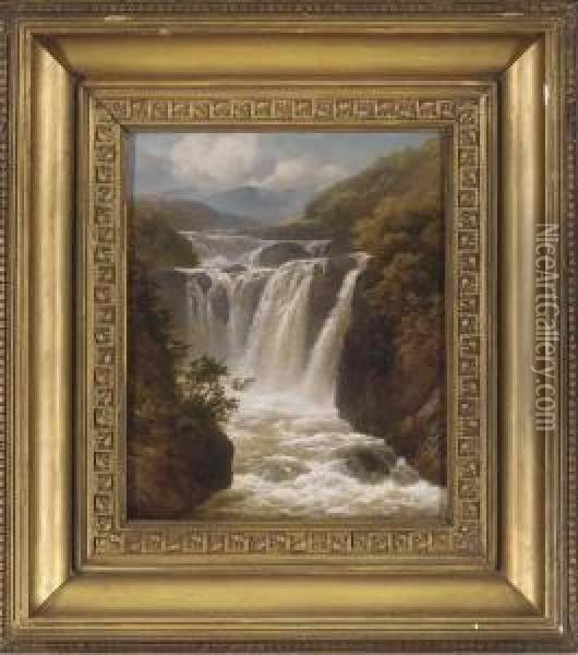Waterfall Oil Painting - Edmund Gill