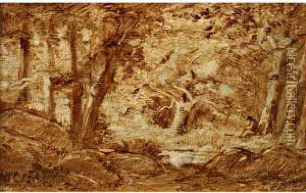 Sous-bois Oil Painting - E. Rousseau