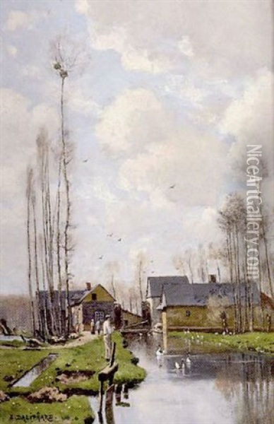 Bord De Riviere Oil Painting - Edouard Daliphard