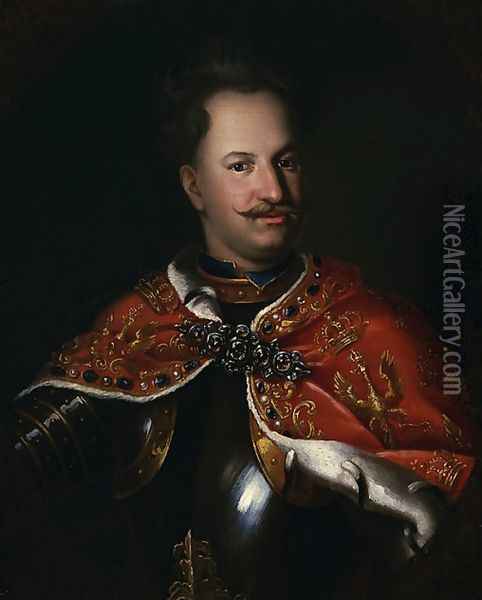 Portrait of King Stanislaus Leszczynski Oil Painting - Unknown Painter