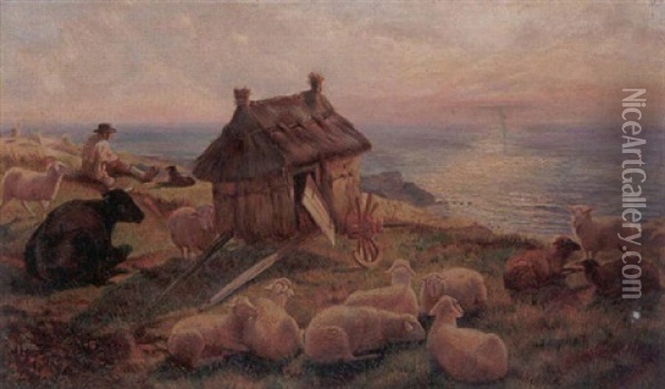 Country Scene Near Boulogne Sur Mer Oil Painting - Henry William Banks Davis
