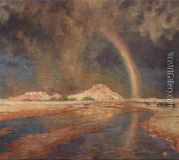 L'orage Oil Painting - Alphonse Etienne Dinet