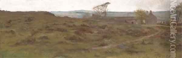 A Derbyshire farm Oil Painting - George Hemming Mason