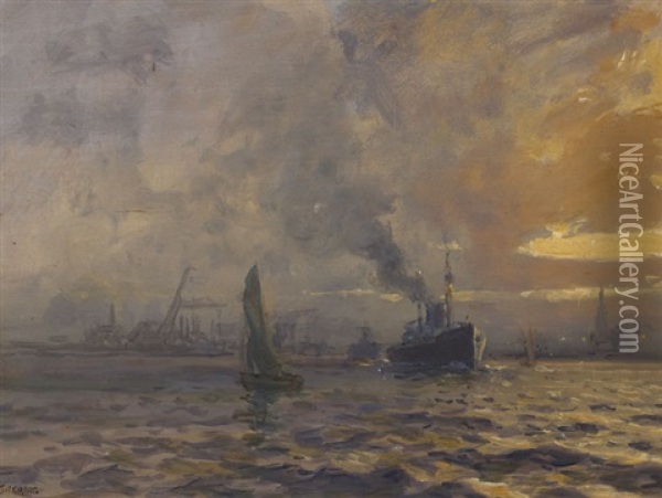 Leaving Port, Belfast Oil Painting - James Humbert Craig