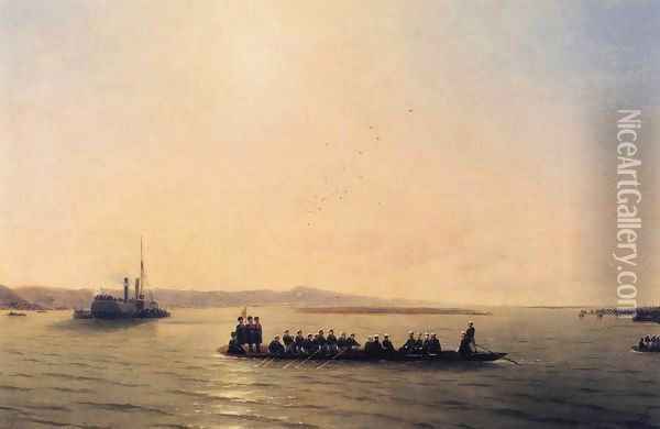 Alexander II Crossing the Danube Oil Painting - Ivan Konstantinovich Aivazovsky