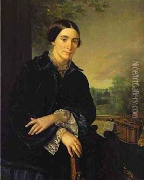 Portrait Of EA Selivanovskaya 1852 Oil Painting - Vasili Andreevich Tropinin