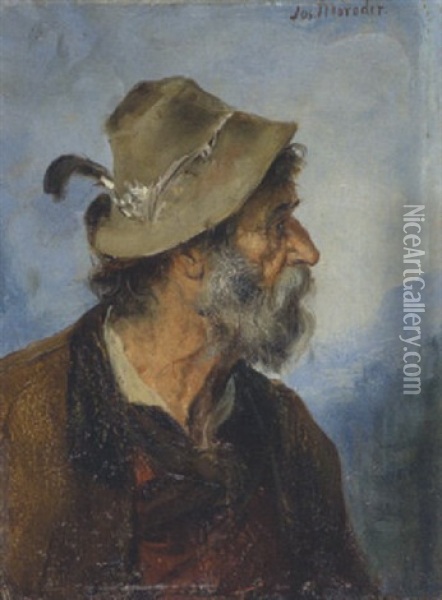 Tiroler Bauer Oil Painting - Josef Theodor Moroder-Lusenberg