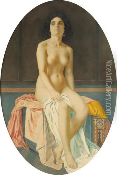 Jeune Femme Dans Un Interieur Oriental Oil Painting - Jean Alexandre Coraboeuf