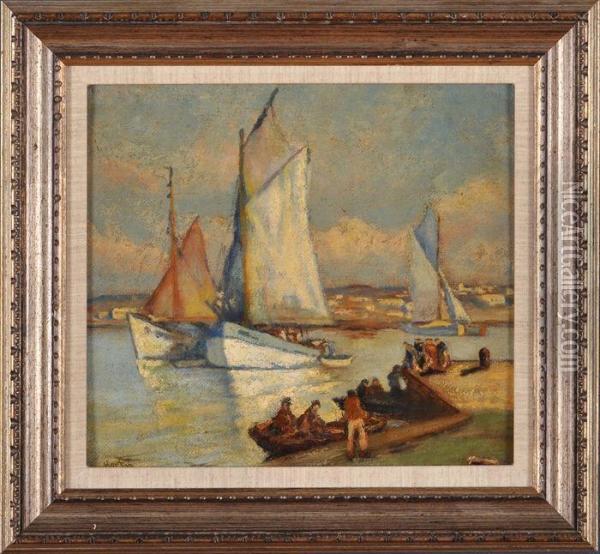 Port Scene Oil Painting - William Samuel Horton