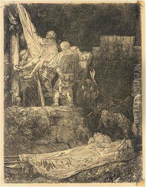 The Descent From The Cross By Torchlight (b., Holl.83; H. 280; Bb.54-g) Oil Painting - Rembrandt Van Rijn