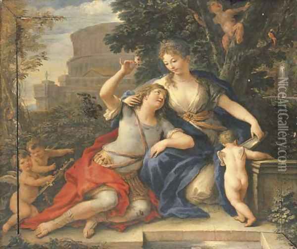 Rinaldo and Armida Oil Painting - Paolo di Matteis