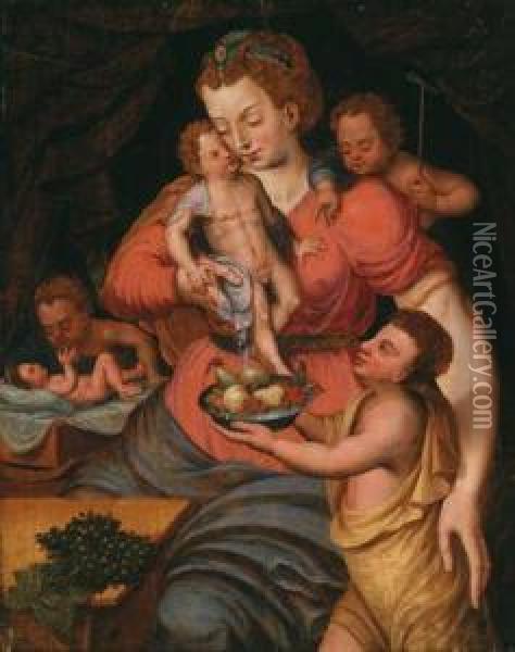 Werkstatt Madonna Mit Kind Oil Painting - Frans I Vriendt (Frans Floris)