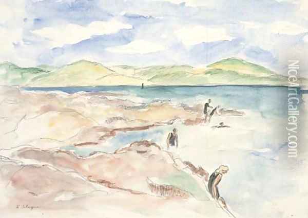 Baigneuses sur la plage Oil Painting - Henri Lebasque