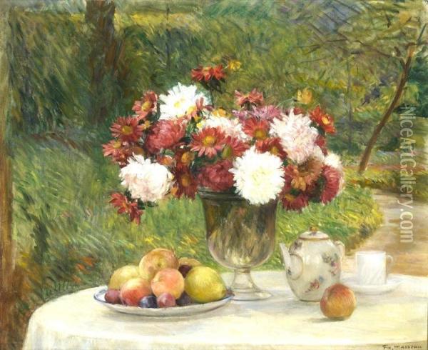 Flowers Oil Painting - Pierre Felix Masseau Fix-Masseau