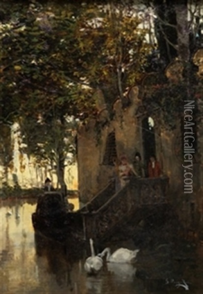 Canal De Venecia Oil Painting - Gabriel Puig Roda