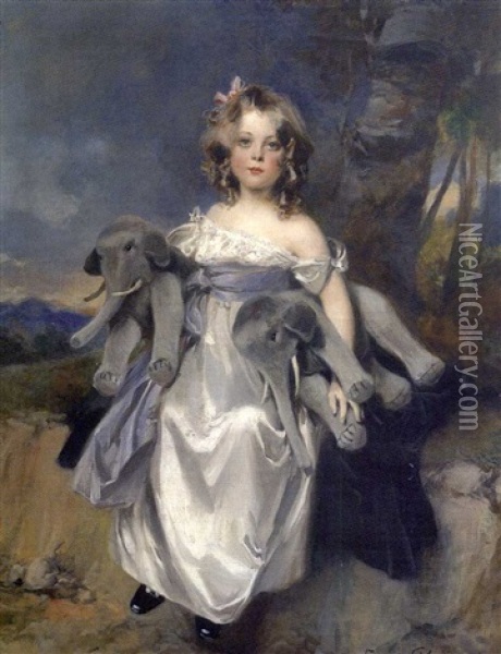 Portrait De Mlle Herpin Oil Painting - Francois Flameng