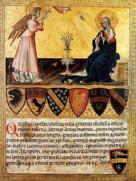 The Annunciation 1445 Oil Painting - Giovanni di Paolo
