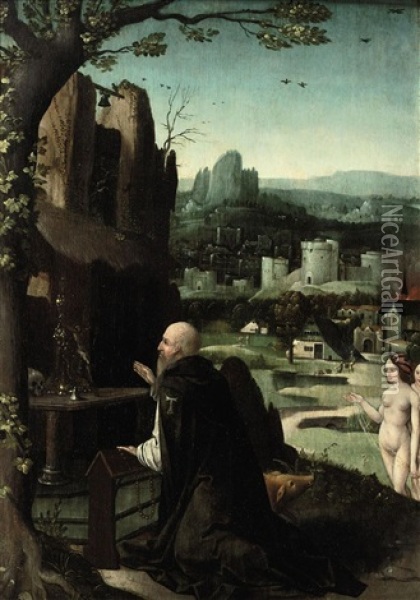 The Temptation Of Saint Anthony Oil Painting -  Master of the Female Half Lengths