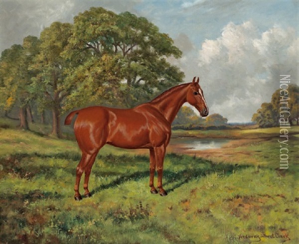Brauner Auf Der Wiese Oil Painting - Frederick Albert Clark