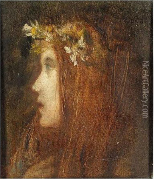 Ophelia Oil Painting - Pierre Amedee Marcel-Beronneau