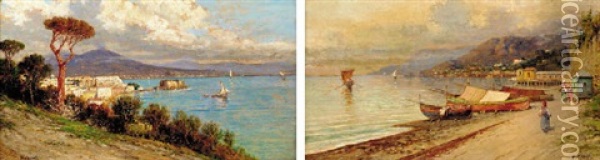A Vista Of The Posillipo Oil Painting - Giuseppe Carelli