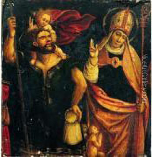 Saint Christophe Et Saint Nicolas De Bari Oil Painting - Juan Soreda