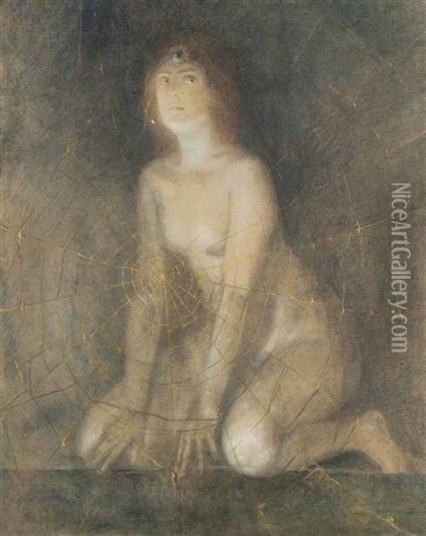The Spider Woman Oil Painting - Fernand Khnopff