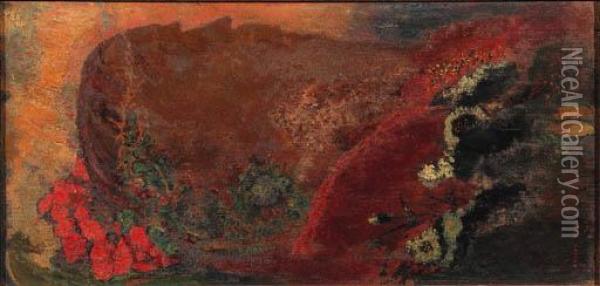 Enlightened Profile Oil Painting - Odilon Redon